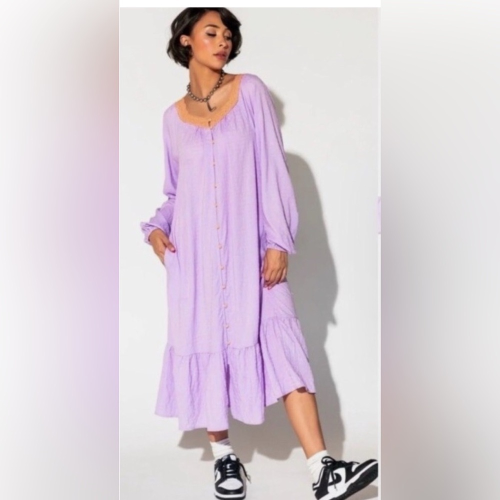 NWT Dressed In Lala Romanticize Your Life Dress in lavender Size S